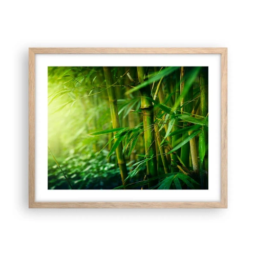 Plakat i ramme af lyst egetræ - Lær selve det grønne at kende - 50x40 cm