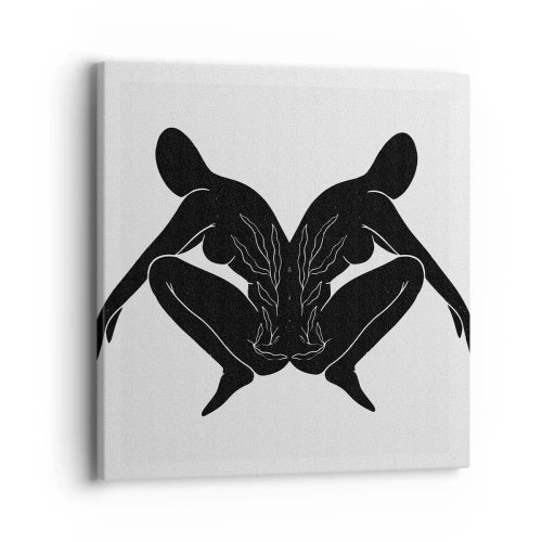 Lærredstryk - Billede på lærred - En delt sjæl - 40x40 cm