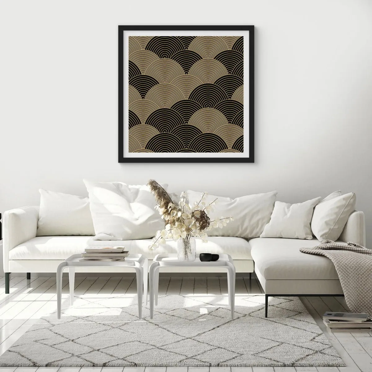 Plakat i sort ramme - Enhed i mangfoldighed - 40x40 cm