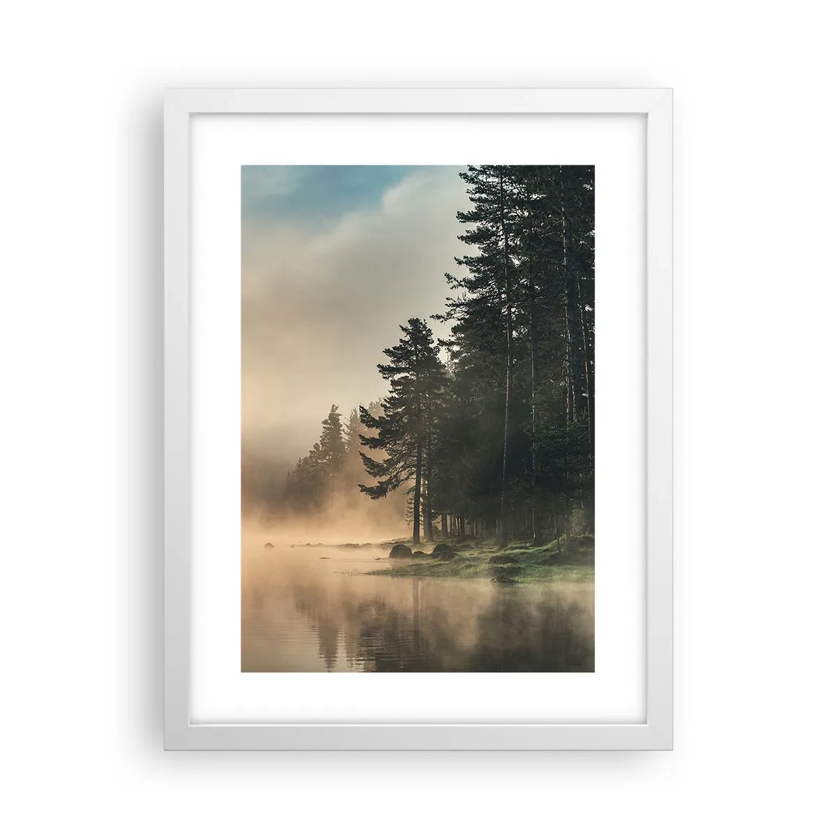 Plakat i hvid ramme - En dags fødsel - 30x40 cm