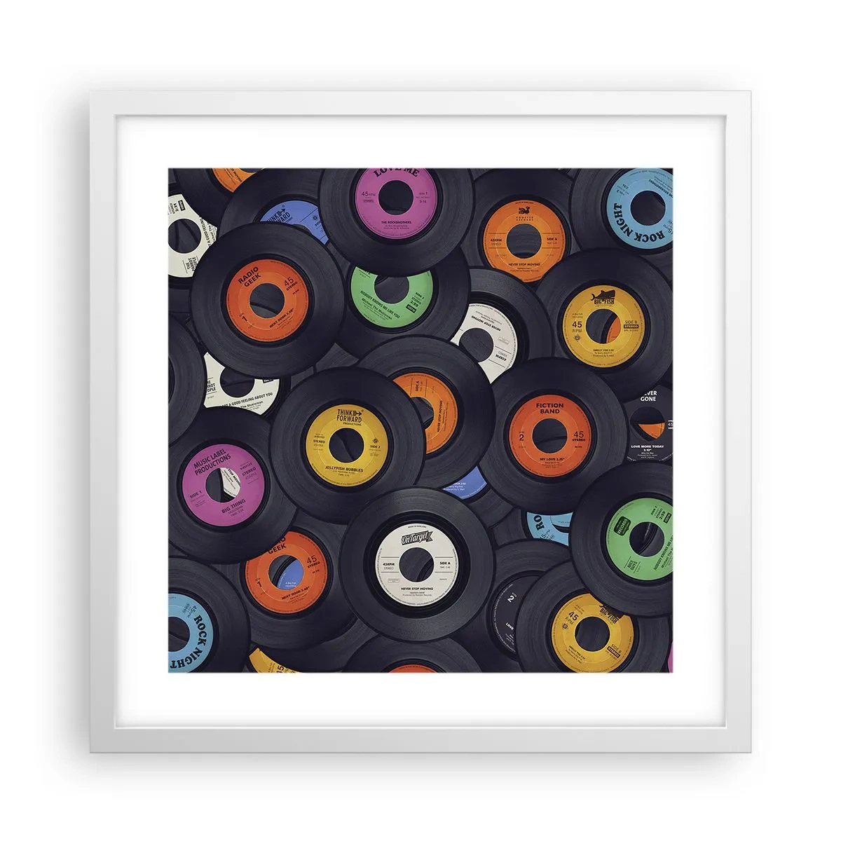 Plakat i hvid ramme - Farver fra klassikerne - 40x40 cm