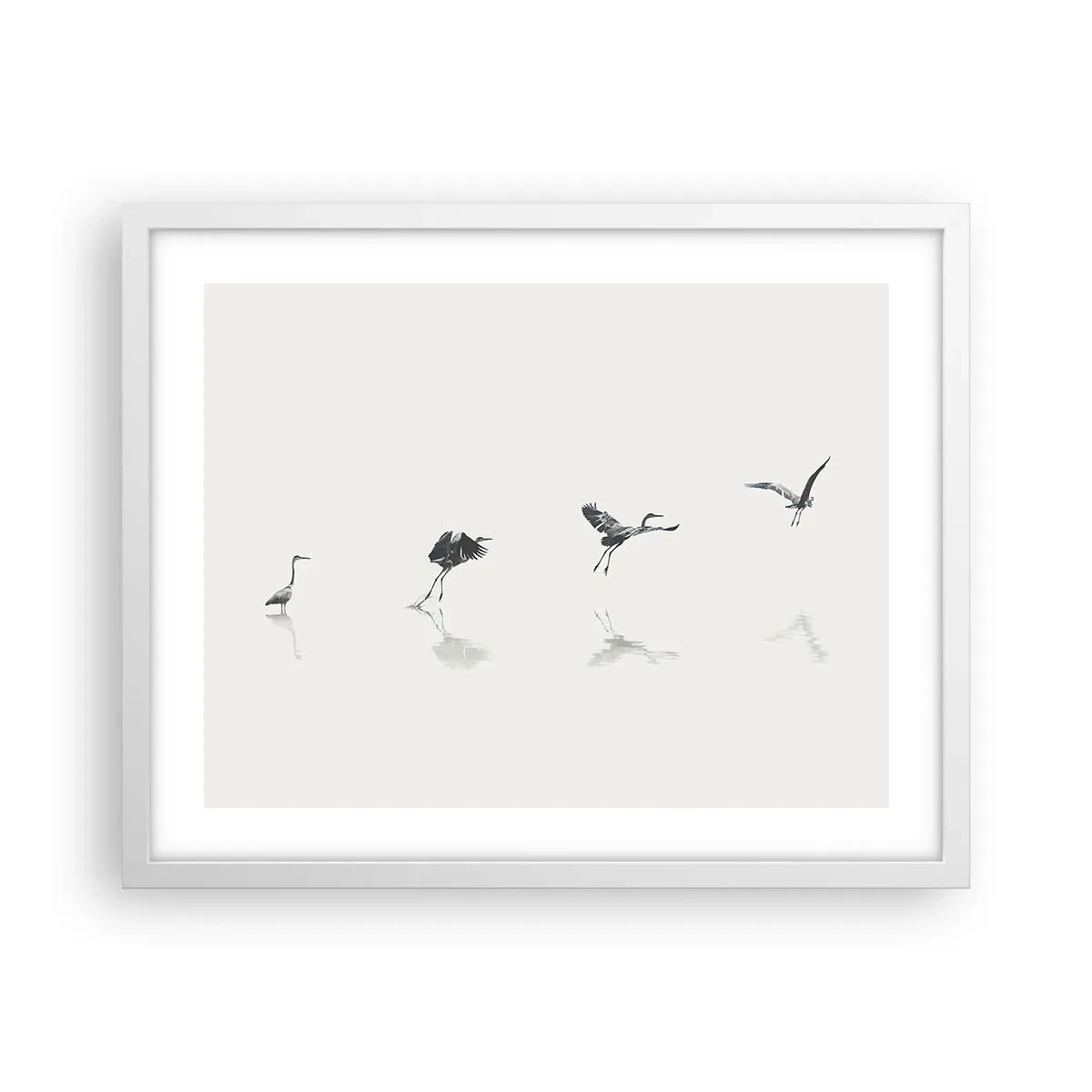 Plakat i hvid ramme - Fire enkle trin - 50x40 cm