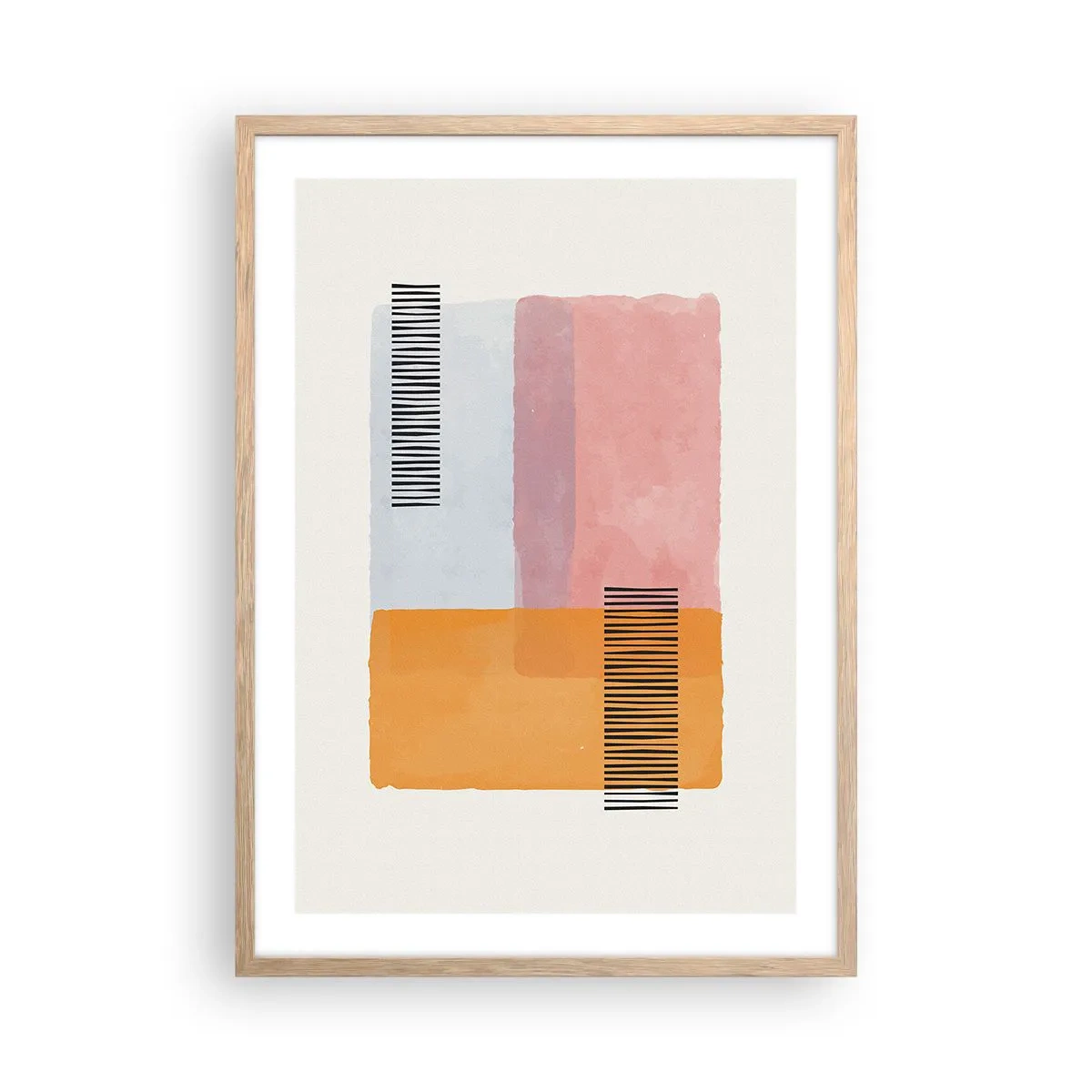 Plakat i ramme af lyst egetræ - Fra hjørne til hjørne - 50x70 cm