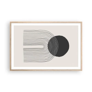 Plakat i ramme af lyst egetræ - Rystende og selvsikker - 91x61 cm