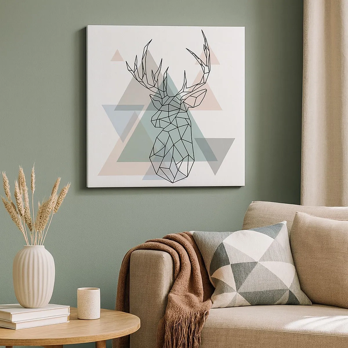 Lærredstryk - Billede på lærred - I en geometrisk skov - 30x30 cm