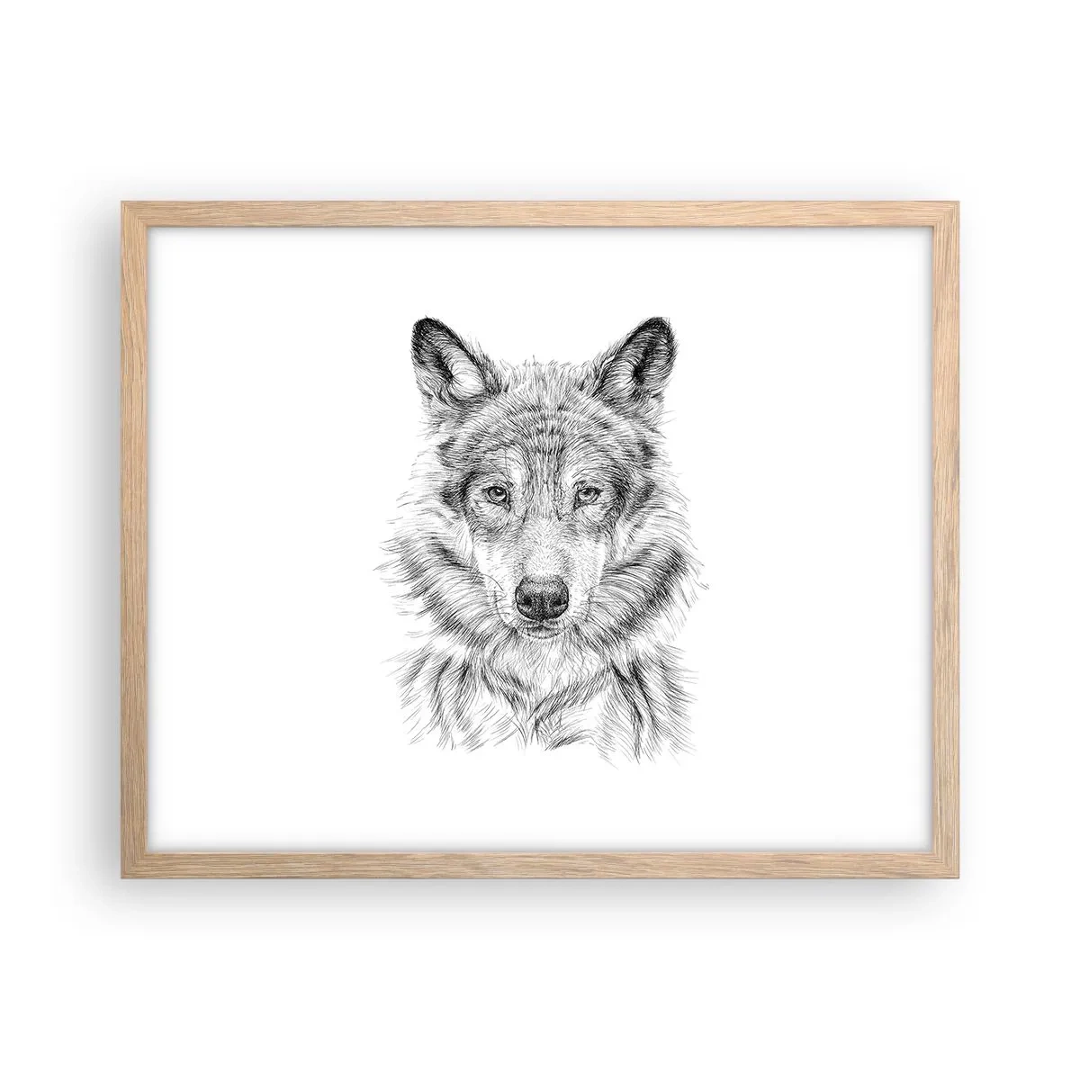 Plakat i ramme af lyst egetræ - En født leder - 50x40 cm