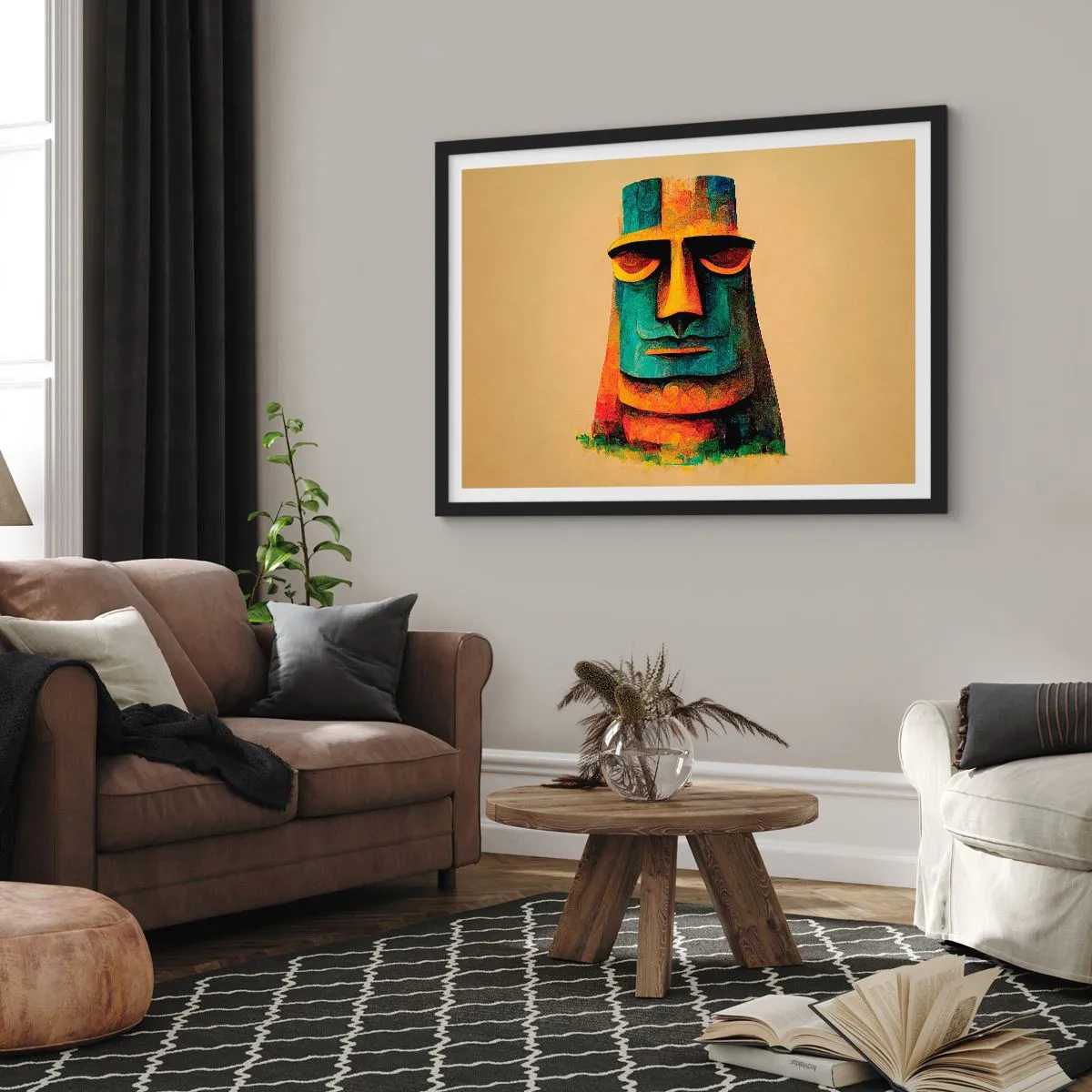 Plakat i sort ramme - Statuarisk, men alligevel sympatisk - 70x50 cm