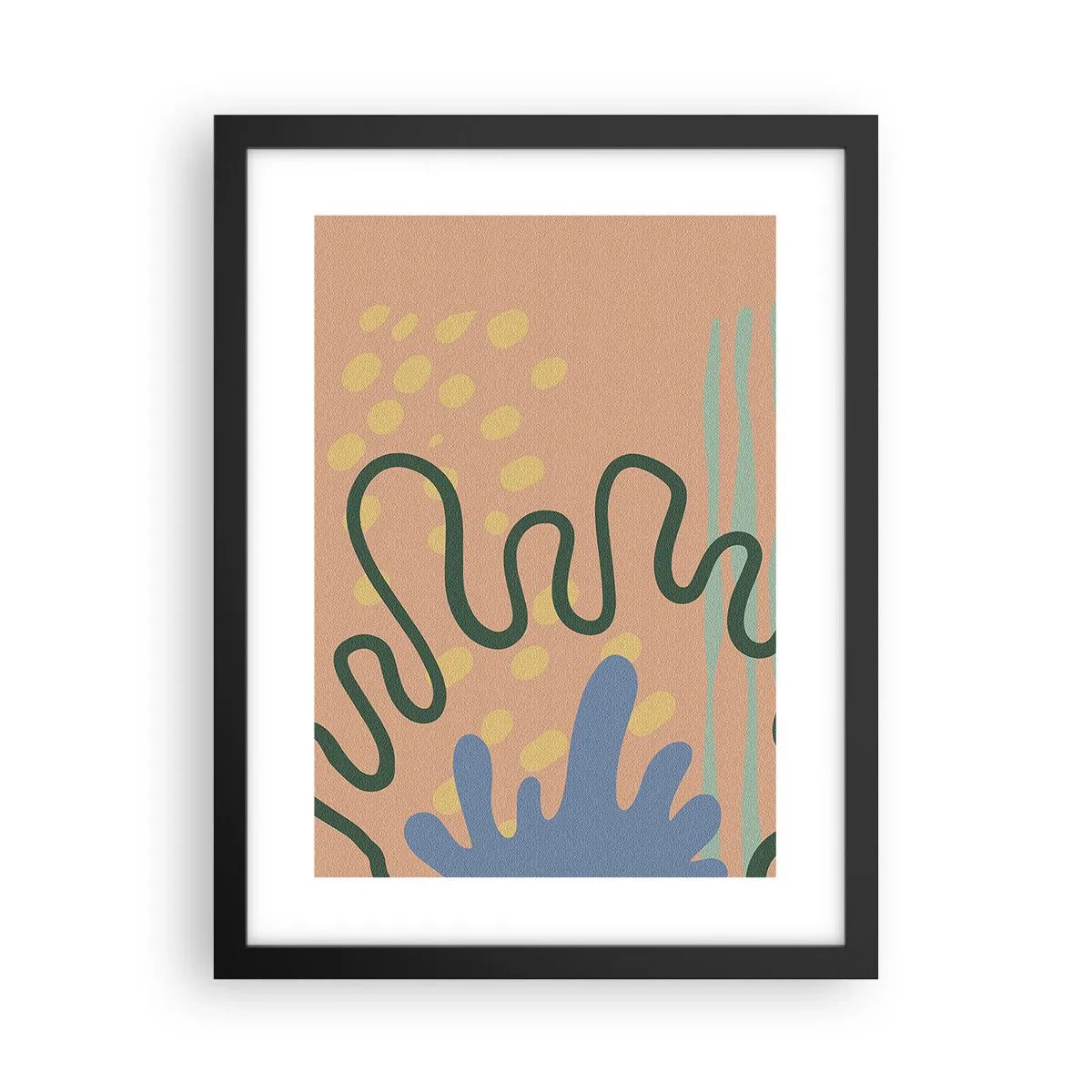 Plakat i sort ramme - Abstraktion: naturens mangfoldighed - 30x40 cm