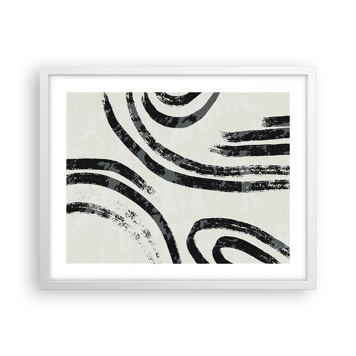 Plakat i hvid ramme - Halvt stoppet - 50x40 cm