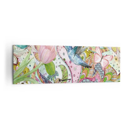 Lærredstryk - Billede på lærred - Forviklet i vinstokkene - 160x50 cm