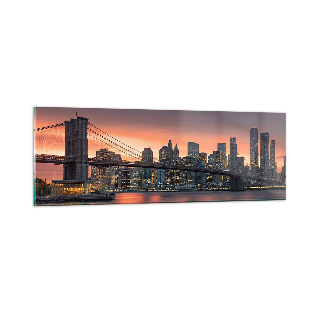 Billede på glas - Sænket i lilla stilhed - 90x30 cm