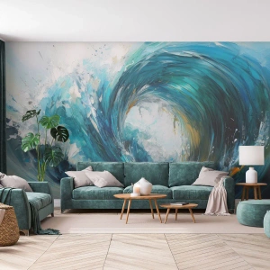 Fototapet Premium Canvas - Havets portal - Ocean, Bølge, Stykke - 300x210 cm