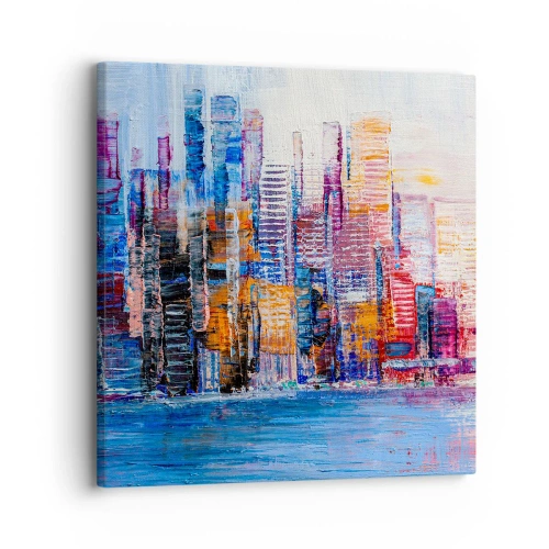 Lærredstryk - Billede på lærred - En glad metropol - 30x30 cm
