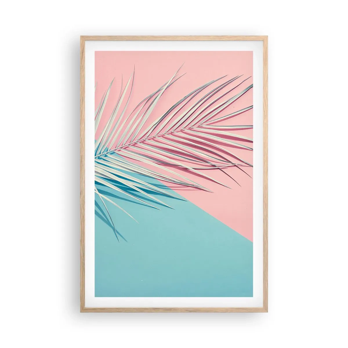 Plakat i ramme af lyst egetræ - Tropisk indtryk - 61x91 cm