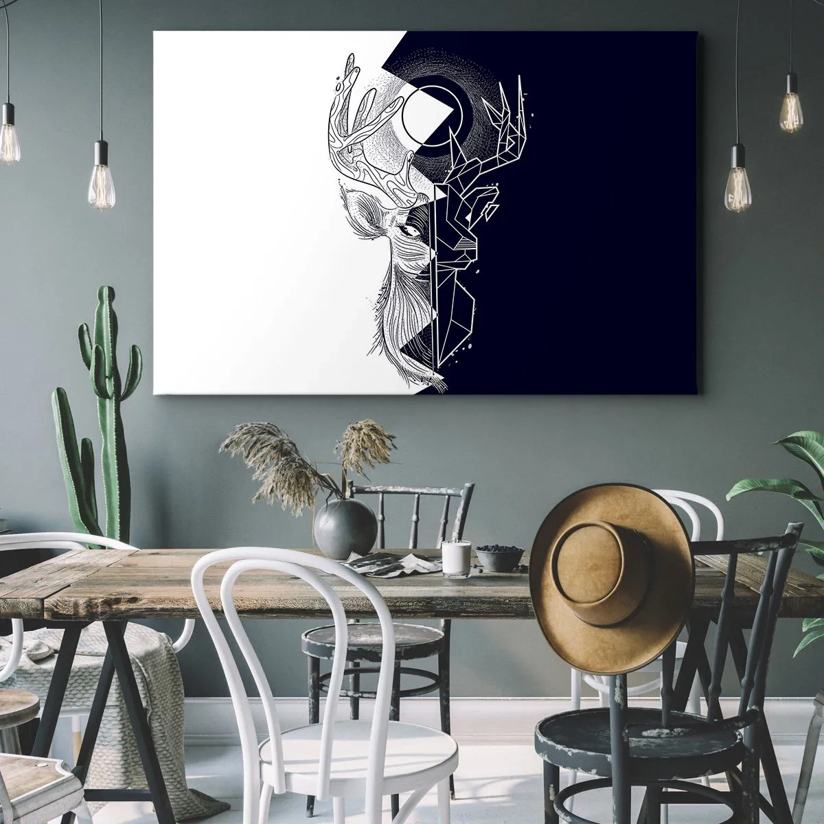 Lærredstryk - Billede på lærred - Modsætningernes kamp og enhed - 100x70 cm