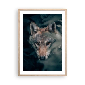 Plakat i ramme af lyst egetræ - Jæger - 50x70 cm