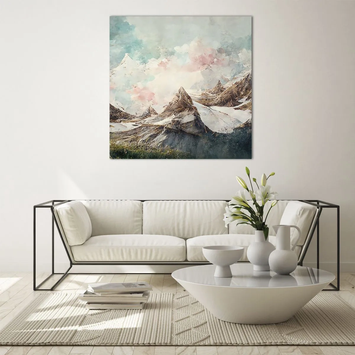 Billede på glas - Stenede knive - 60x60 cm