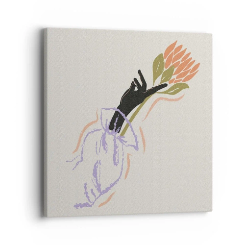 Lærredstryk - Billede på lærred - En søsterlig berøring - 40x40 cm