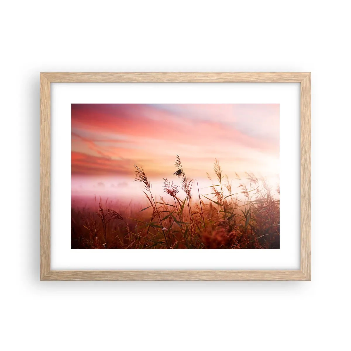 Plakat i ramme af lyst egetræ - Drager, blæsere, vind - 40x30 cm