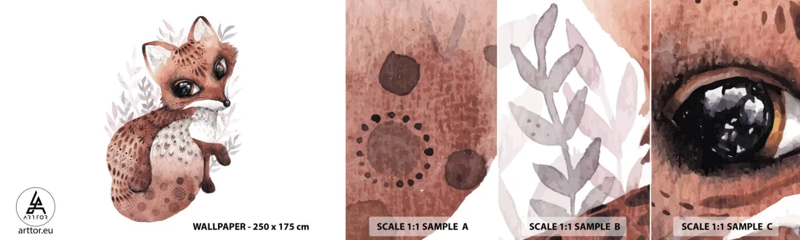 Fototapet Prøve Standard Eco - Kun kærlighed - For børn, Ræv, Eventyr - 100x30 cm