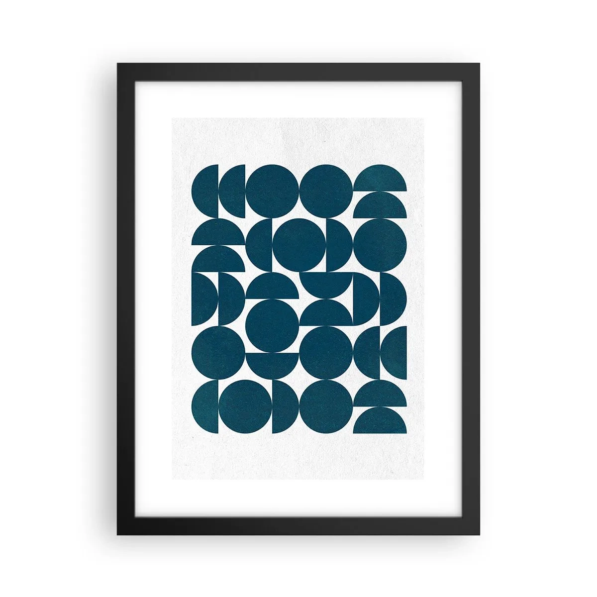 Plakat i sort ramme - Cirkler og halvcirkler - 30x40 cm