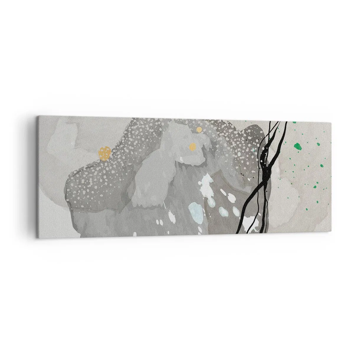 Lærredstryk - Billede på lærred - Organisk komposition - 140x50 cm