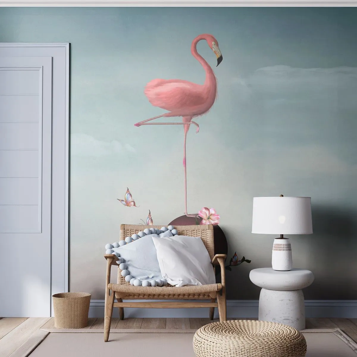 Fototapet Standard Eco - Basketball allegori - Abstraktion, Flamingo, Fugl - 200x140 cm