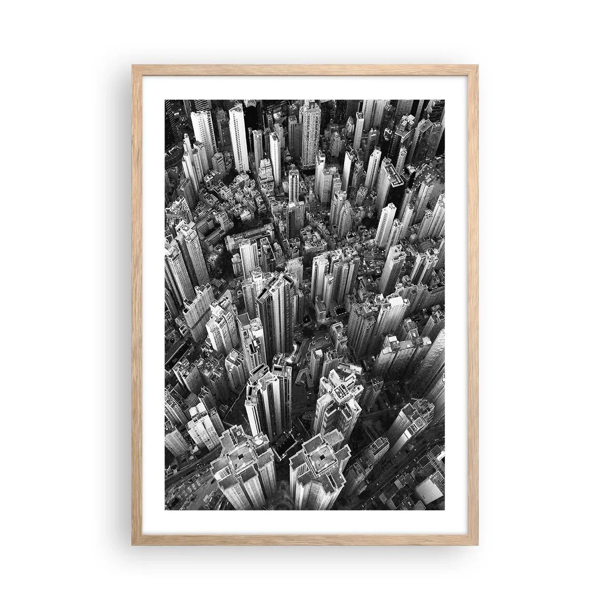 Plakat i ramme af lyst egetræ - Stadig højere og højere - 50x70 cm