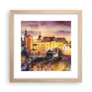 Plakat i ramme af lyst egetræ - En historie og en fortælling - 30x30 cm