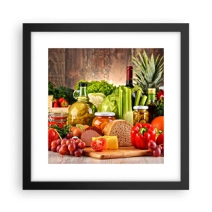 Plakat i sort ramme - Røget, ristet, marineret - 30x30 cm