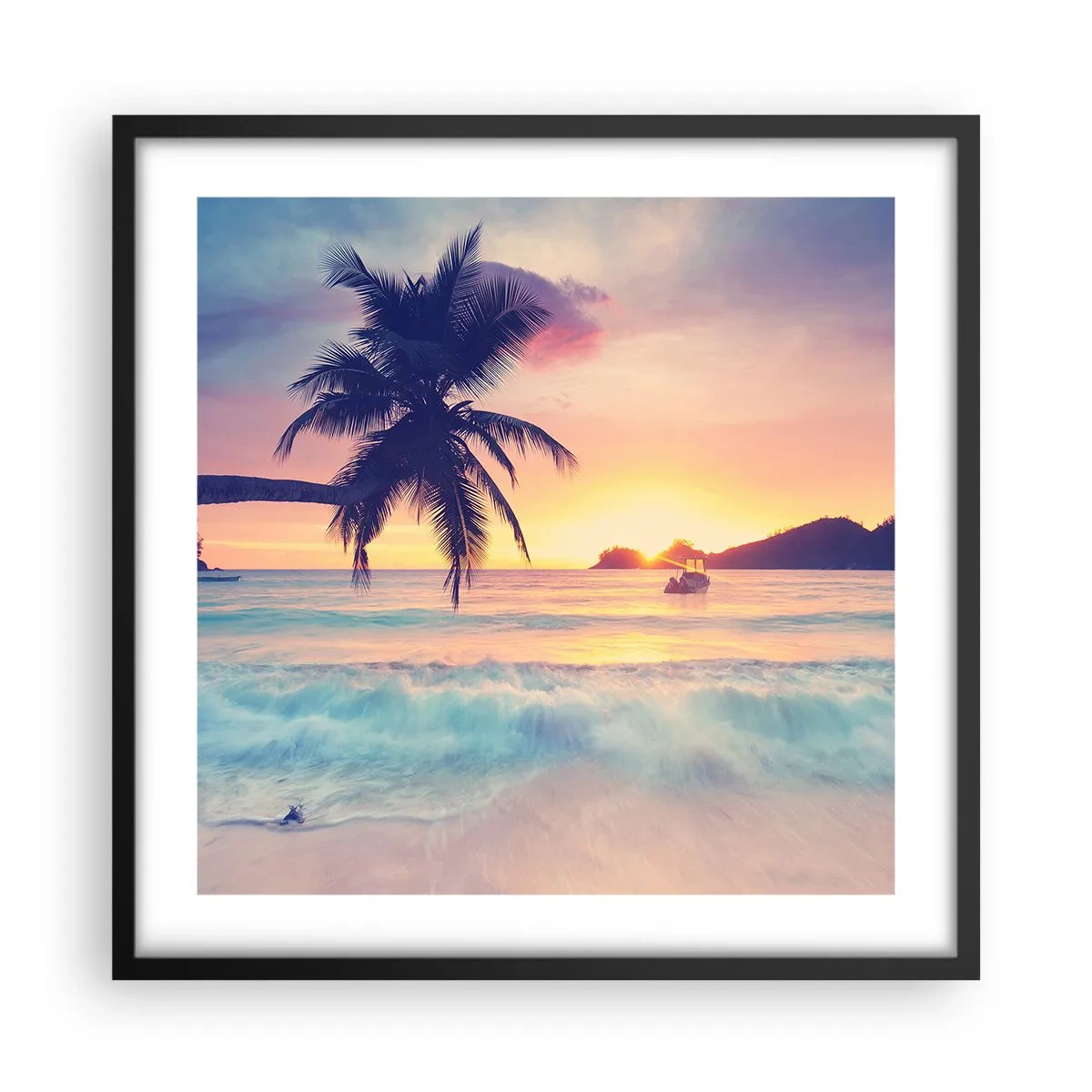 Plakat i sort ramme - En aften i bugten - 50x50 cm