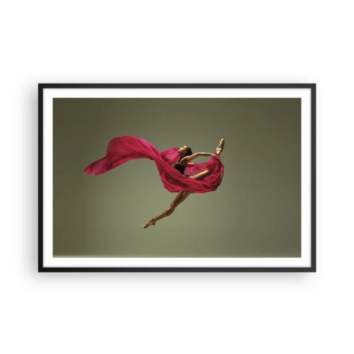Plakat i sort ramme - Dansende flamme - 91x61 cm