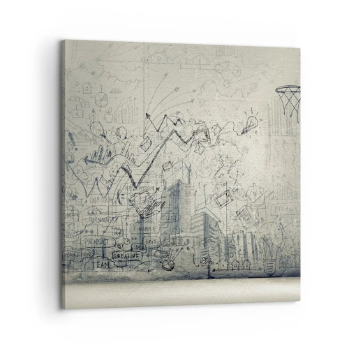 Lærredstryk - Billede på lærred - Mit vidunderlige byliv - 60x60 cm