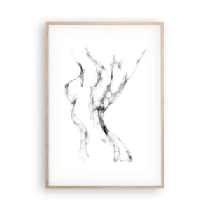 Plakat i ramme af lyst egetræ - Smuk og stærk - 70x100 cm