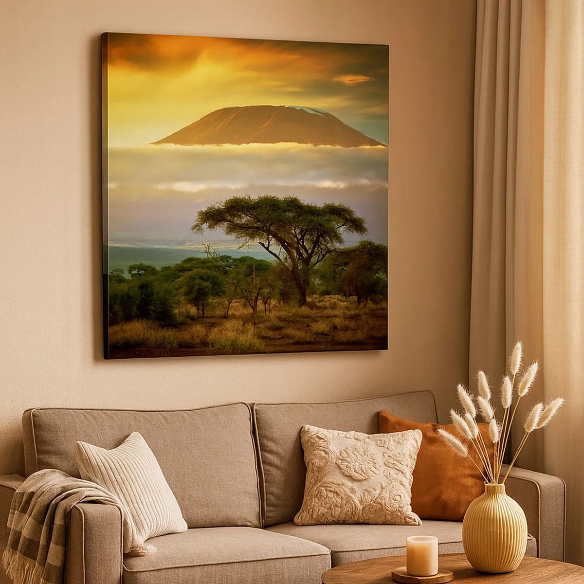 Lærredstryk - Billede på lærred - En rejsendes drøm - 30x30 cm