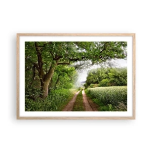 Plakat i ramme af lyst egetræ - Et in Arcadia ego - 70x50 cm
