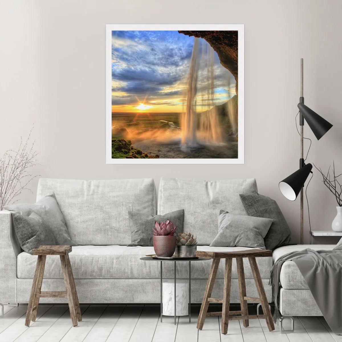 Plakat - Verden bag sløret af dråber - 50x50 cm