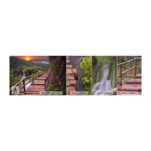 Prøve Fototapet Premium Canvas - En utrolig skønhed - Landskab, Vandfald, Kroatien - 100x30 cm
