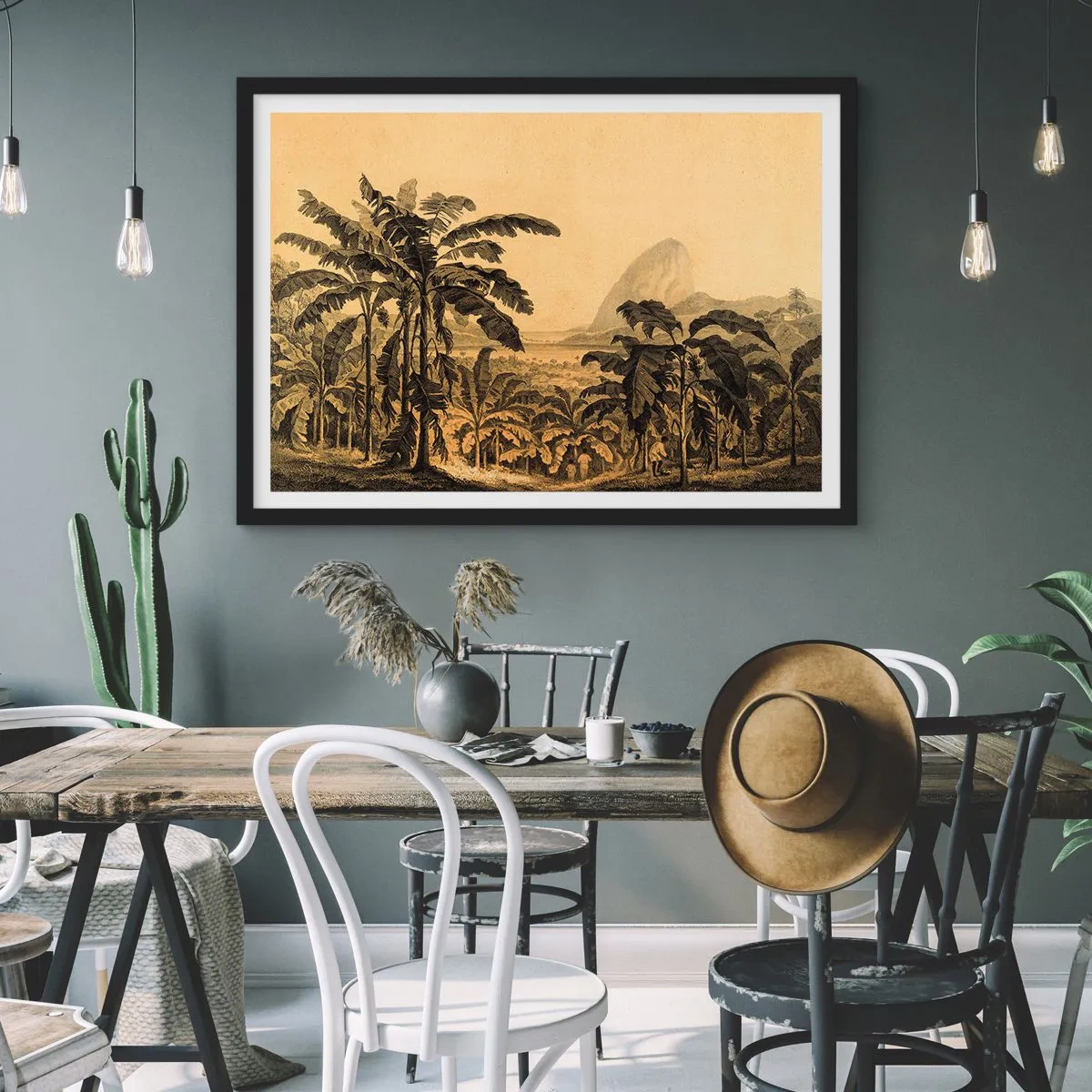 Plakat i sort ramme - I en kolonial atmosfære - 70x50 cm