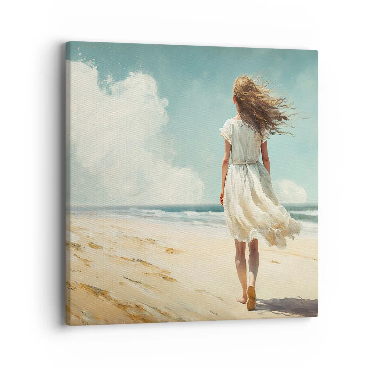 Lærredstryk - Billede på lærred - At møde solen og vinden - 40x40 cm