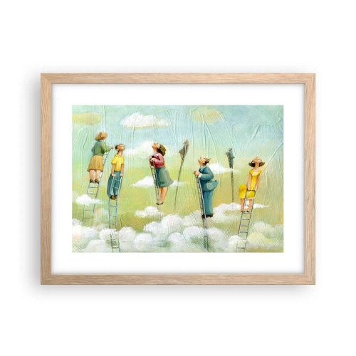 Plakat i ramme af lyst egetræ - Bag din drøm - 40x30 cm