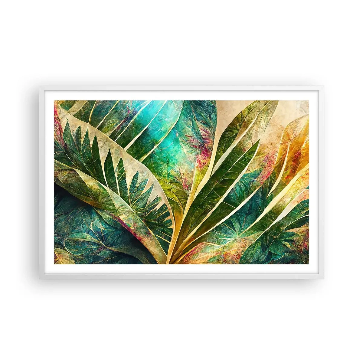 Plakat i hvid ramme - Farver fra troperne - 91x61 cm