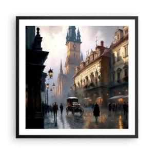 Plakat i sort ramme - Magien i en aften i Prag - 60x60 cm