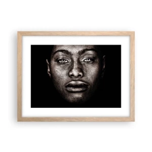 Plakat i ramme af lyst egetræ - Én tåre - 40x30 cm