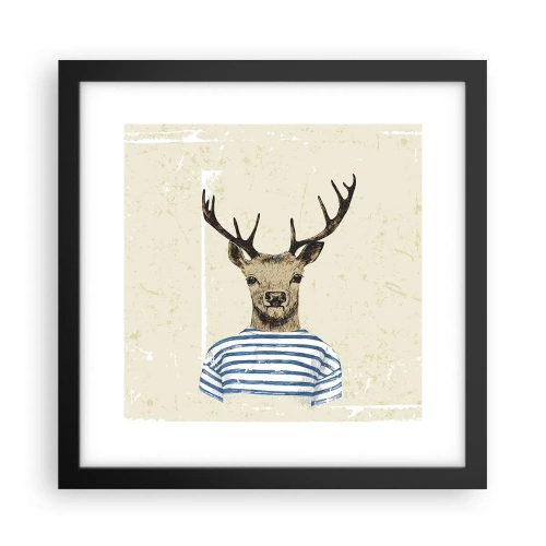 Plakat i sort ramme - Fordi jeg kan lide stribede skjorter! - 30x30 cm