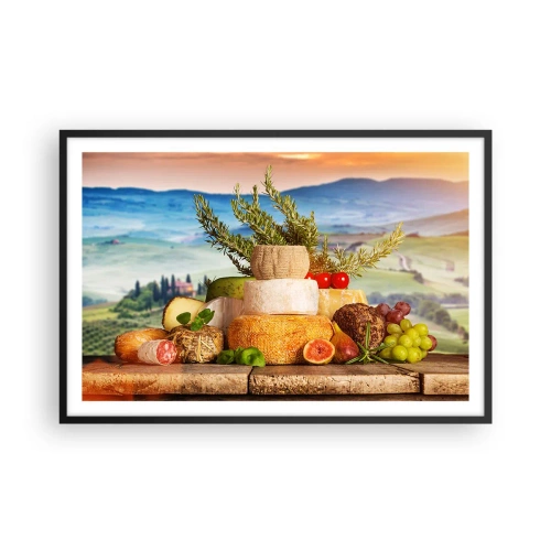 Plakat i sort ramme - Italiensk livsglæde - 91x61 cm