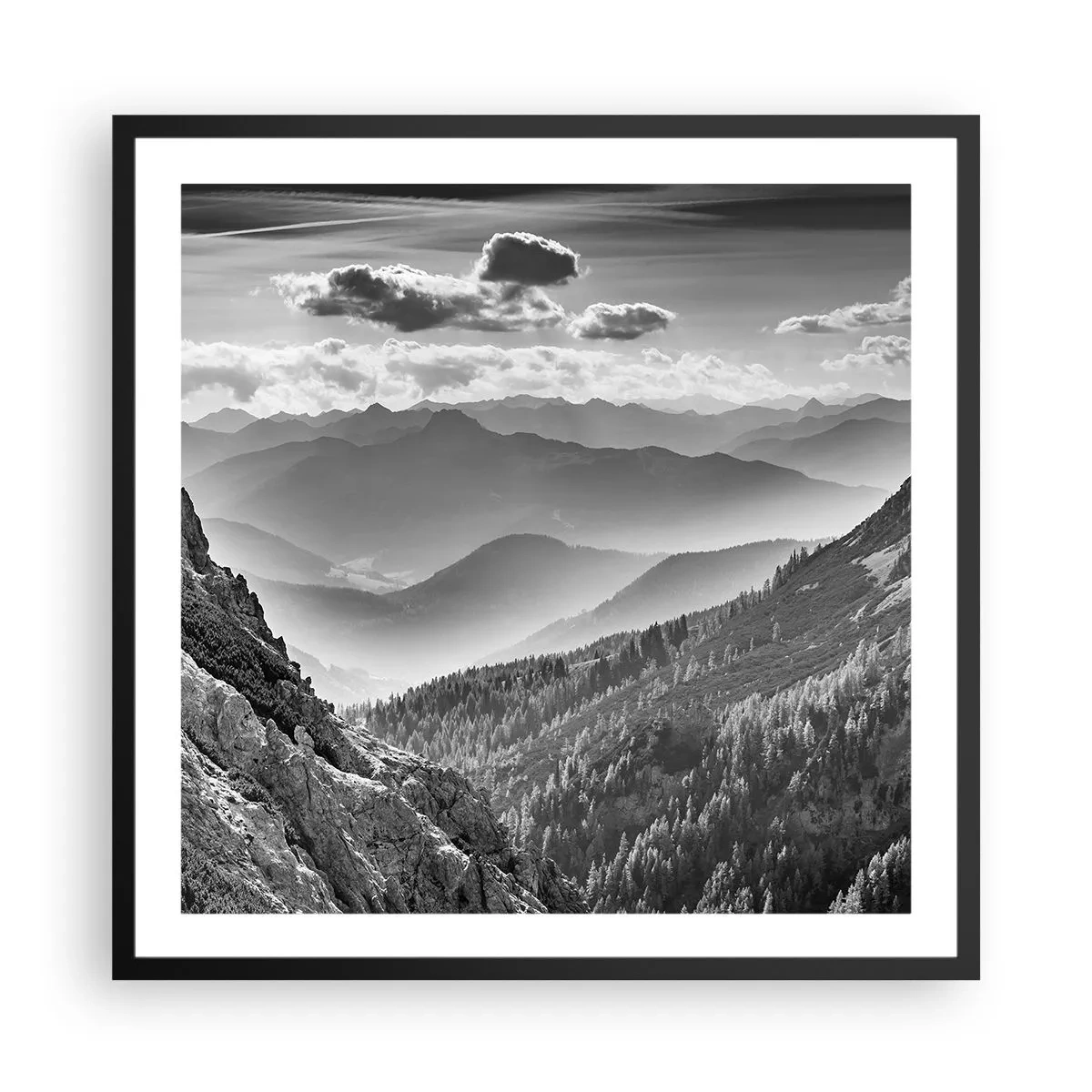 Plakat i sort ramme - Hele vejen til horisonten - 60x60 cm