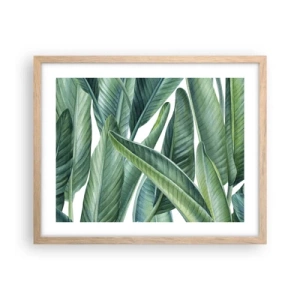 Plakat i ramme af lyst egetræ - Det grønne i sig selv - 50x40 cm