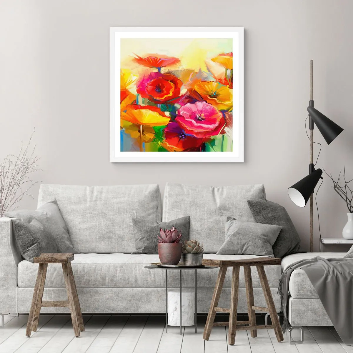 Plakat i hvid ramme - Ikke kun rødt - 50x50 cm