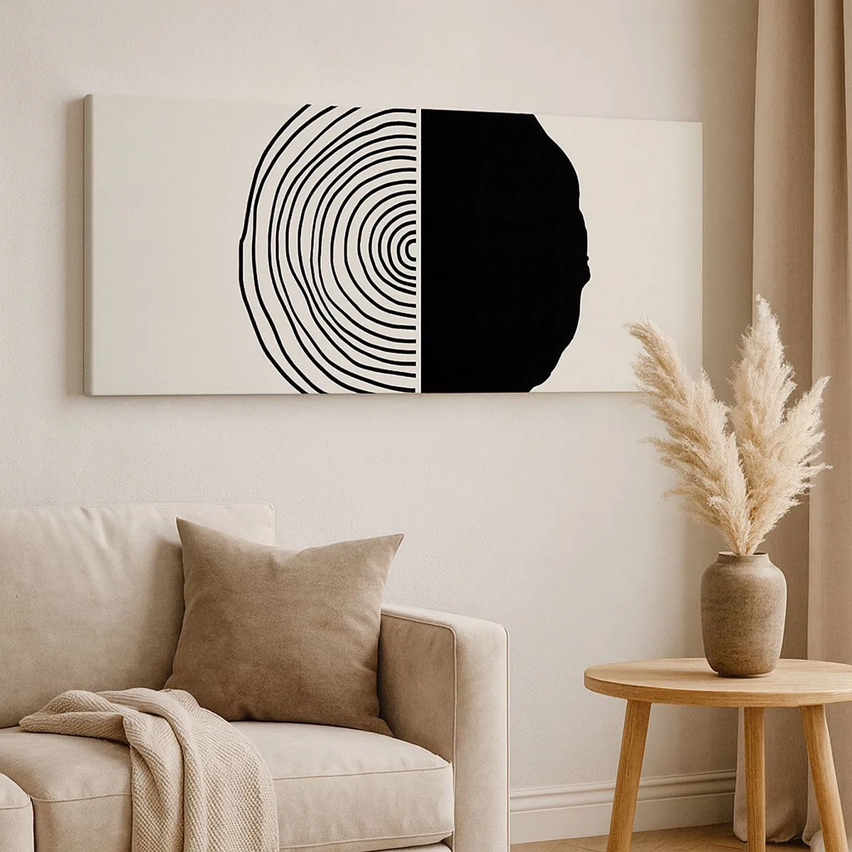 Lærredstryk - Billede på lærred - Halvt og halvt - 100x40 cm